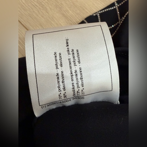 Chanel 23C Black Silver Crystal CC Logo One Piece Swimsuit Runway Bathingsuit 38 - Picture 16 of 16